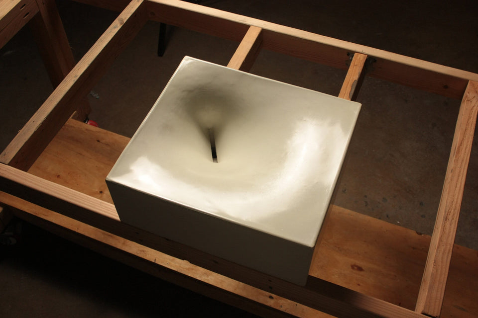 Artisan Handcrafted Concrete Sink - Unique Vortex Design - Pedestal/Over Mount Bathroom Vanity Basin - Modern Home Decor.