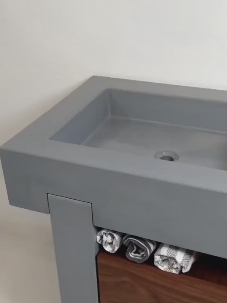 Concrete Sink Podium Vanity Design, Double Basin